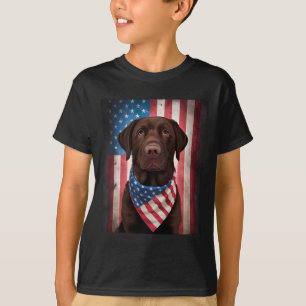 Camiseta Labrador Chocolate Americano Bandeira Americana 4