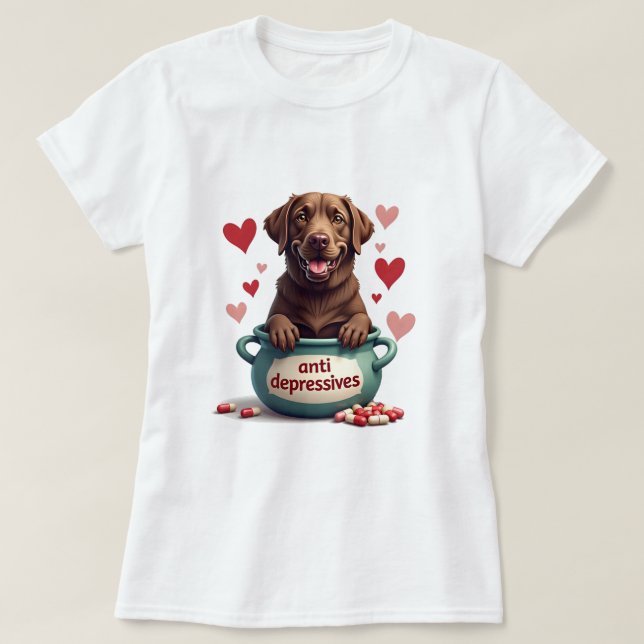 Camiseta Labrador, chocolate marrom (Frente do Design)