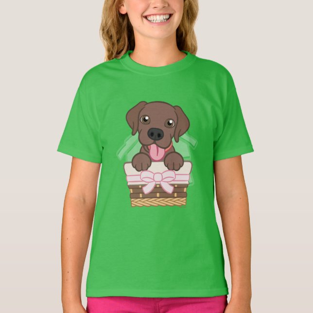 Camiseta Labrador Chocolate Puppy T-Shirt (Frente)