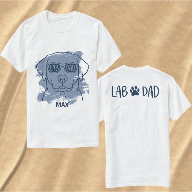 Camiseta Labrador dad t-shirt with custom name brush art (Criador carregado)