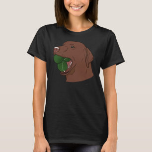Camiseta Labrador De Chocolate Com Bolas De Tênis