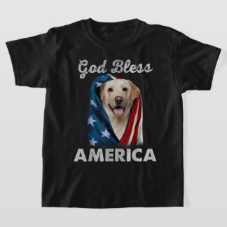 Camiseta Labrador Dog American USA Flag 4° julho Lover