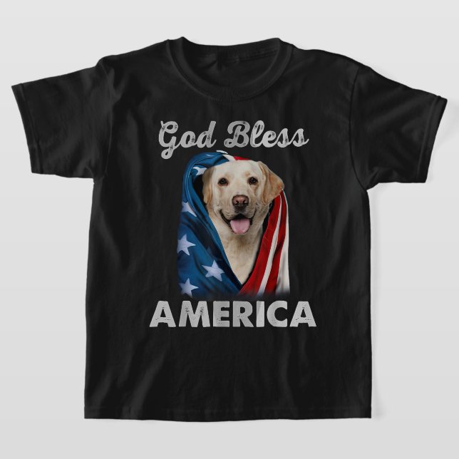 Camiseta Labrador Dog American USA Flag 4° julho Lover (Postura )