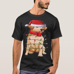 Camiseta Labrador Dog Santa Claus Roupa Natal Boys Gi