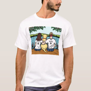 Camiseta Labrador e mamã e pai amarelos