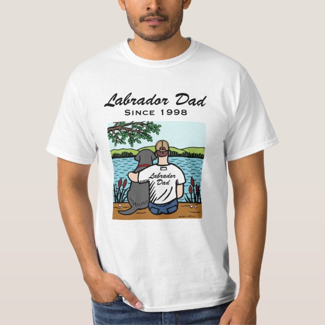Camiseta Labrador e pai pretos personalizados 2 (Frente)