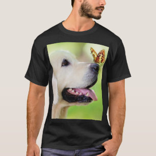Camiseta Labrador E Travesseiro decorativo De Borboleta
