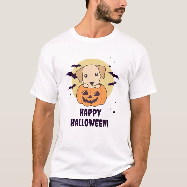 Camiseta Labrador Em Cachorros Bons Felizes Halloween (Frente)