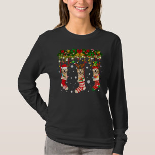 Camiseta Labrador Em Papais noeis De Reindeer De Sock Xmas