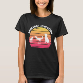 Camiseta Labrador Evolution Engraçado Silhueta Branca Sunse