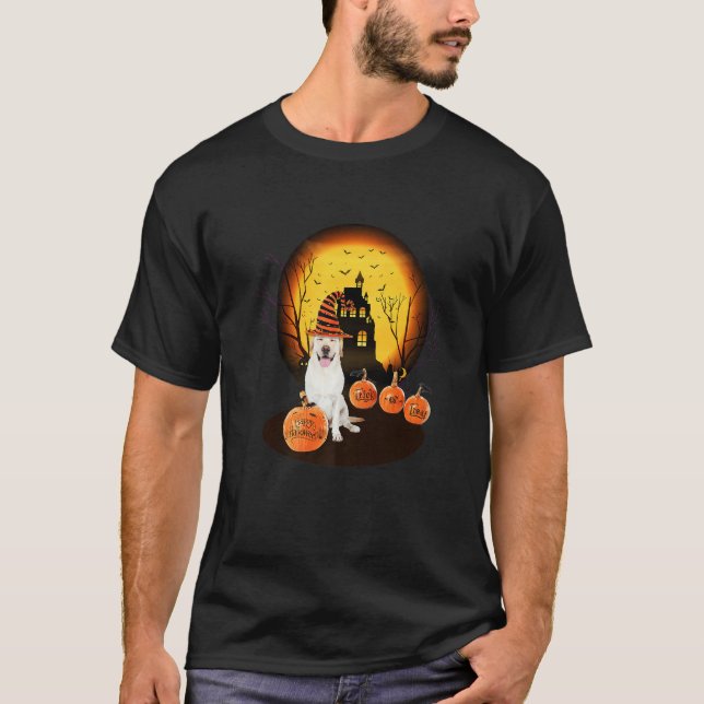 Camiseta Labrador Halloween For Kids Mom Dad Love Dog (Frente)