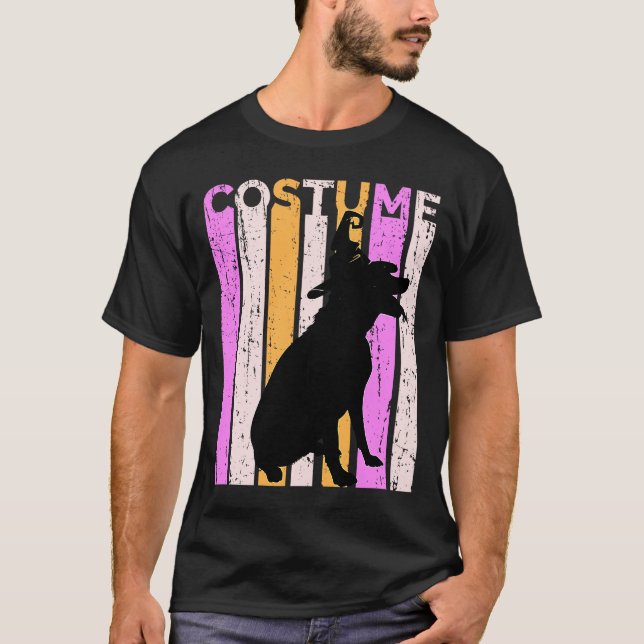 Camiseta Labrador Halloween No Witat Hat Black Lab Coo (Frente)