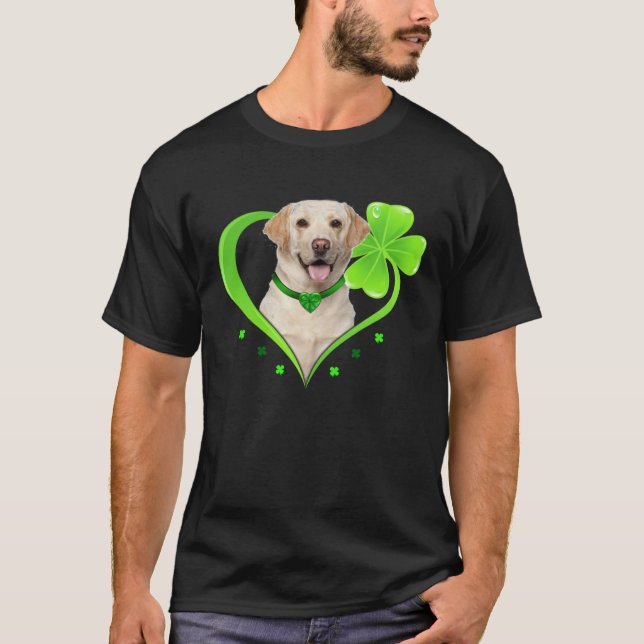 Camiseta Labrador In Shamrock Heart St Patricks Day  Dog (Frente)