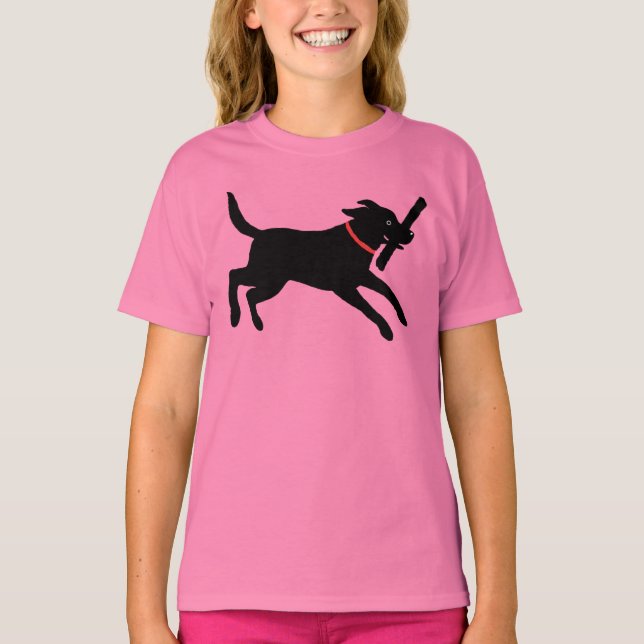 Camiseta Labrador Jogador Retriever Cachorro Negro Em Execu (Frente)