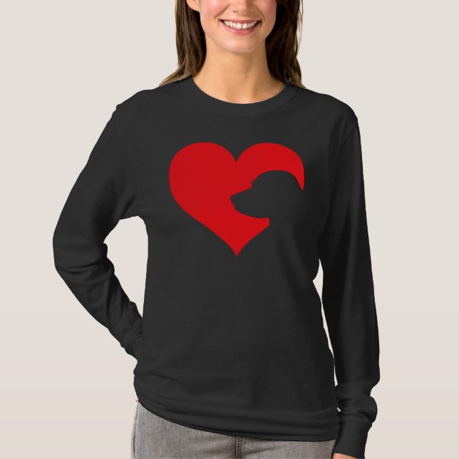 Camiseta Labrador Love For Lab Retriever Owners Heart Long (Frente)