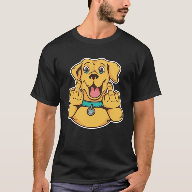 Camiseta Labrador middle finger retriever (Frente)