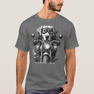 Camiseta Labrador Motociclista Cachorro Legal Andando De Mo