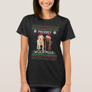 Camiseta Labrador Natal Ugly Yellow Lab Chocolate Labra