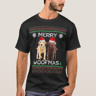Camiseta Labrador Natal Ugly Yellow Lab Chocolate Labra