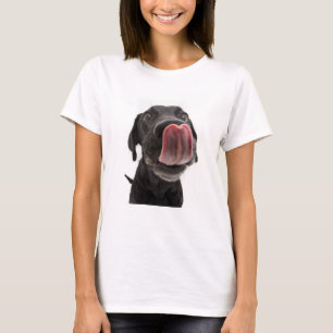 Camiseta Labrador Negro A Soltar O Nariz