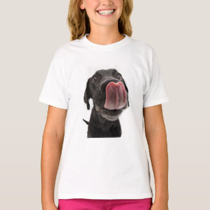 Camiseta Labrador Negro A Soltar O Nariz