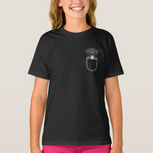 Camiseta Labrador Negro, Laboratório No Bolso De Mama