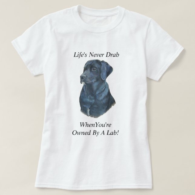 Camiseta labrador negro retrata o slogan original da divers (Frente do Design)