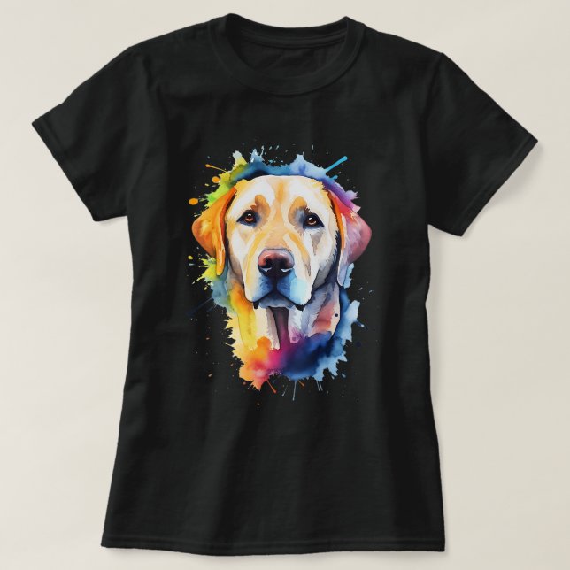 Camiseta Labrador Ouro colorido e bonito (Frente do Design)