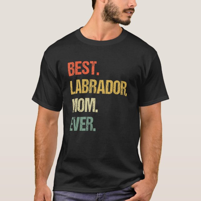 Camiseta Labrador Para Homens Mãe Black Lab Yellow Labrador (Frente)
