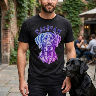 Camiseta Labrador Personalizado Personalizável Arco-íris Aq