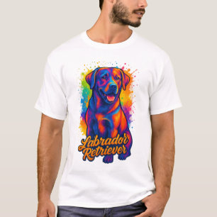 Camiseta Labrador Pop Colorido Retriever - Cão Vibrante