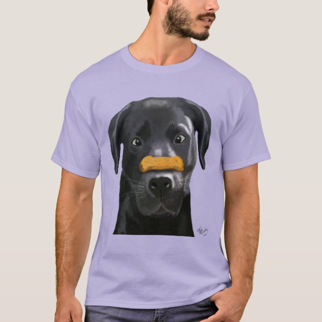 Camiseta Labrador Preto com Osso no Nariz 2 (Frente)