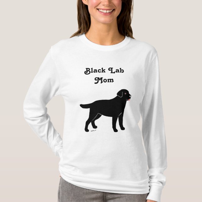 Camiseta Labrador preto com uma língua pequena (Frente)