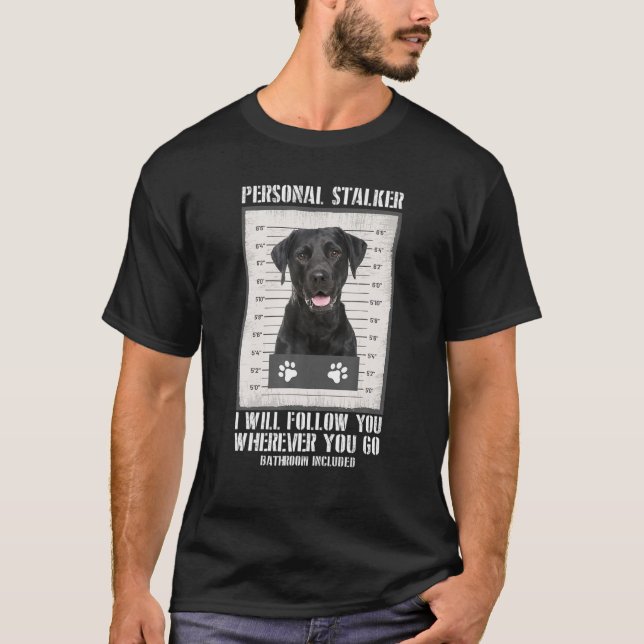 Camiseta Labrador Preto do Conversor Pessoal - Laboratório  (Frente)