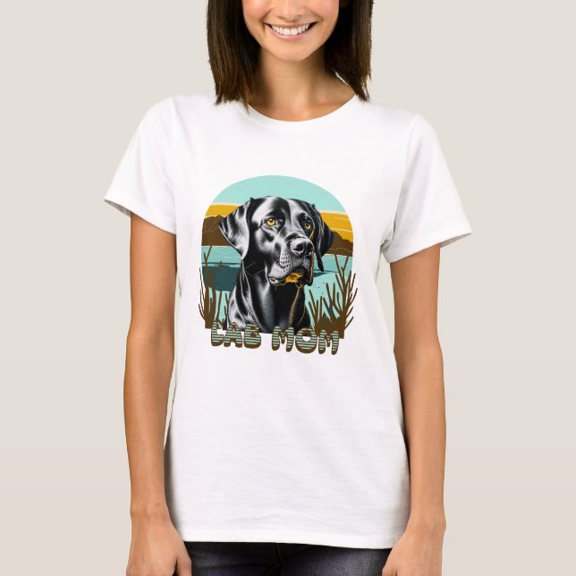 Camiseta Labrador Preto | Mãe de Lab Cachorro Amante (Frente)