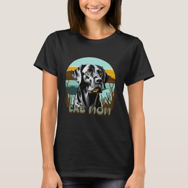 Camiseta Labrador Preto | Mãe de Lab e Amante de Cachorro (Frente)