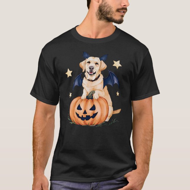Camiseta Labrador Pumpkin Witch Golden Labrador Halloween G (Frente)