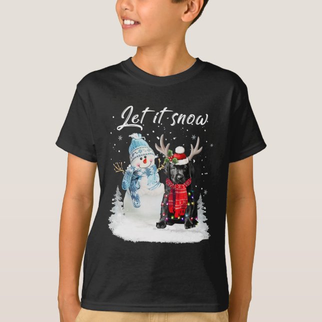 Camiseta Labrador Pup Papais noeis Cachorro Natal Snowman X (Frente)