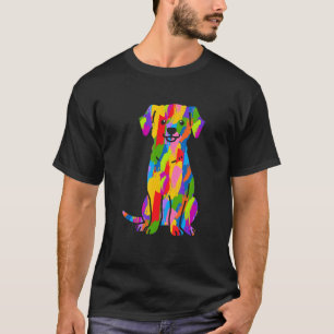 Camiseta Labrador Rainbow Color Arte Animal