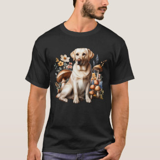Camiseta Labrador Retriever Aestético Mushroom Floral para