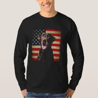 Camiseta Labrador Retriever Bandeira Americana 4 de Julho P