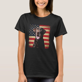 Camiseta Labrador Retriever Bandeira Americana 4 de Julho P