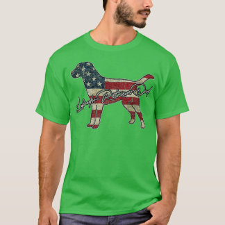 Camiseta Labrador Retriever Bandeira dos EUA 4 de Julho Cac