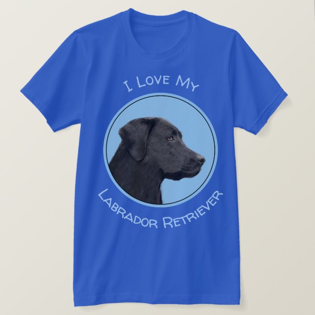 Camiseta Labrador Retriever Black Painting Original Dog Art (Frente do Design)