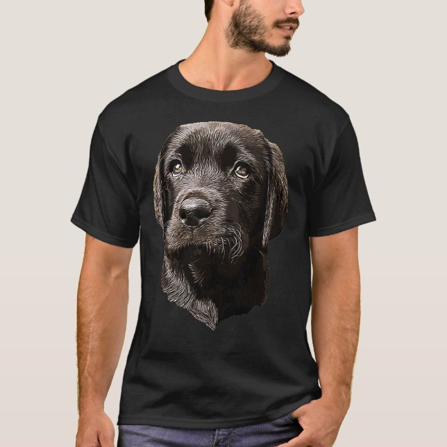 Camiseta Labrador Retriever Black Puppy Dog 105 (Frente)
