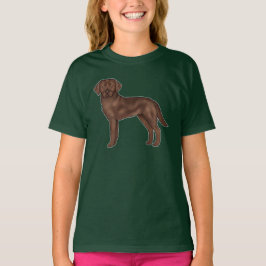 Camiseta Labrador Retriever Brown Adorável Cachorro Cartoon