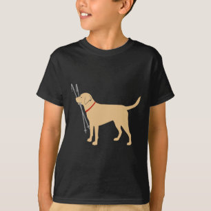 Camiseta Labrador Retriever Busca Bastões de Esqui Lab Amar