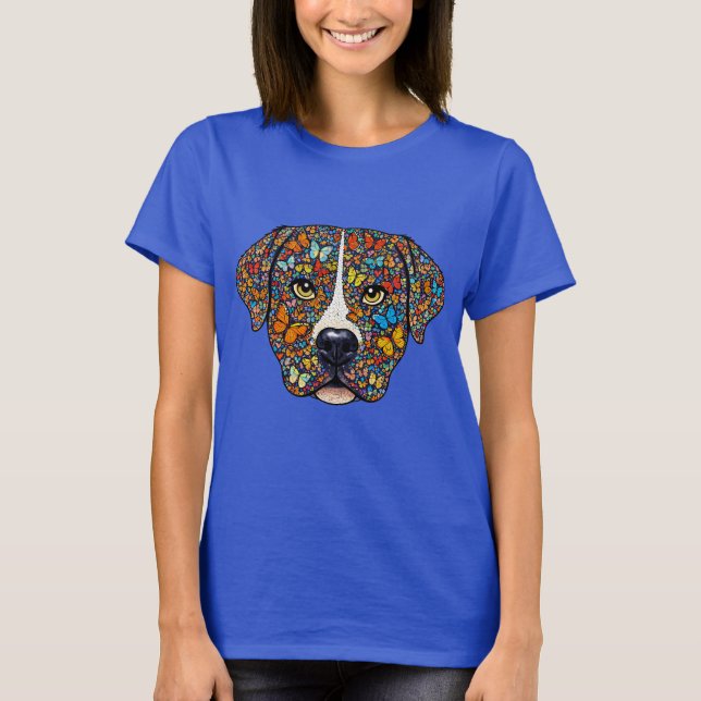 Camiseta Labrador Retriever Butterfly Kaleidoscope Portrait (Frente)