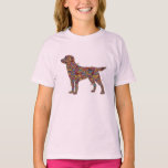 Camiseta Labrador Retriever Butterfly Silhouette Girl's Dog<br><div class="desc">Show off your puppy love with this colorful graphic tee featuring a Labrador Retriever silhouette formed from many layered butterflies. Perfect for dog lovers who are enchanted by the color, magic and beauty of butterflies. Woof | Pro-Tip: For vibrant colors we recommend vivid printing for most apparel. For white and...</div>