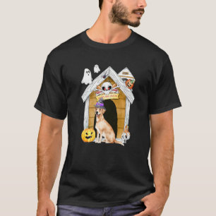 Camiseta Labrador Retriever Cão de Halloween Bruxa Casa Ass